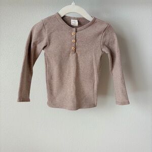 Toddler Long Sleeve Henley Shirt - Brown